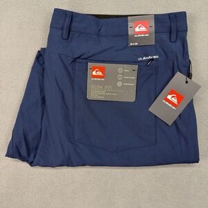 Quiksilver Stretch Tech Woven Slim Fit Pants Mens Size 38x30 Navy Blue NWT $78‎